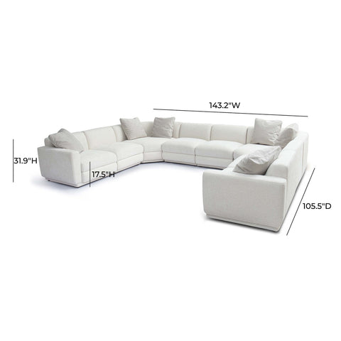 Perry Cream Chenille Modular Large U-Sectional Model: TOV-L69219-SEC5
