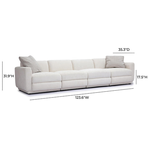 Perry Cream Chenille Modular Long Sofa Model: TOV-L69220-SO1