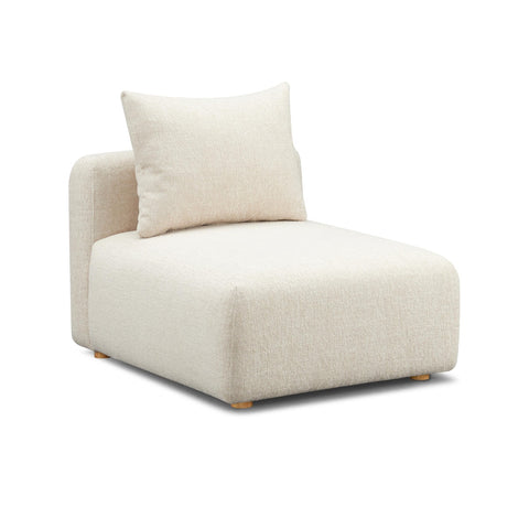 Hangover Cream Heavy Textured Fabric Modular Armless Chair Model: TOV-L69242-AC