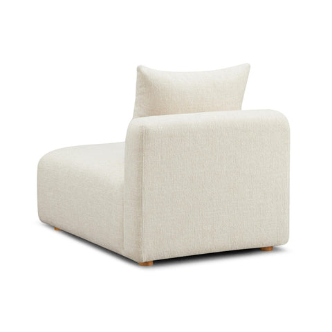 Hangover Cream Heavy Textured Fabric Modular Armless Chair Model: TOV-L69242-AC