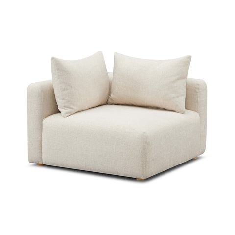 Hangover Cream Heavy Textured Fabric Modular Corner Chair Model: TOV-L69242-C