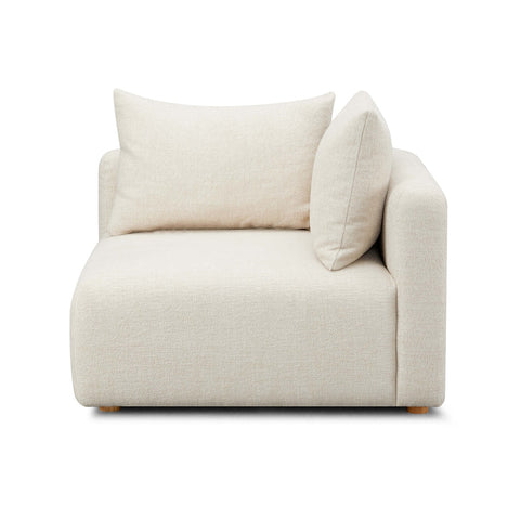 Hangover Cream Heavy Textured Fabric Modular Corner Chair Model: TOV-L69242-C