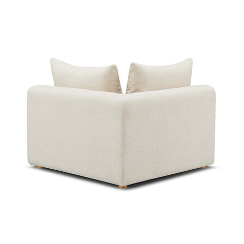 Hangover Cream Heavy Textured Fabric Modular Corner Chair Model: TOV-L69242-C