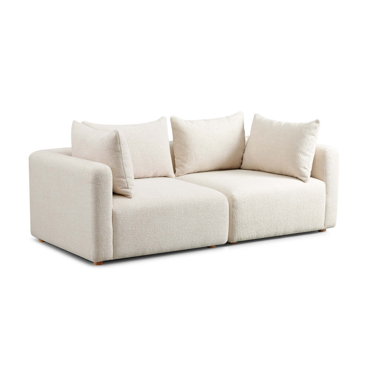 Hangover Cream Heavy Textured Fabric Loveseat Model: TOV-L69242-LO