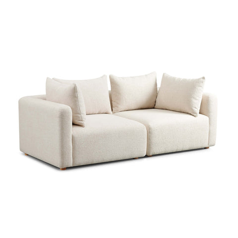 Hangover Cream Heavy Textured Fabric Loveseat Model: TOV-L69242-LO