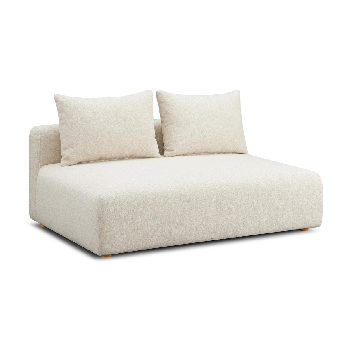 Hangover Cream Heavy Textured Fabric Modular Loveseat Model: TOV-L69242-LS