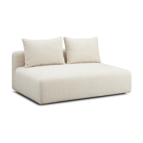 Hangover Cream Heavy Textured Fabric Modular Loveseat Model: TOV-L69242-LS