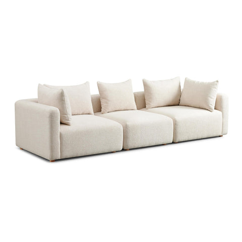 Hangover Cream Heavy Textured Fabric Sofa Model: TOV-L69242-SO