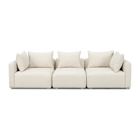 Hangover Cream Heavy Textured Fabric Sofa Model: TOV-L69242-SO