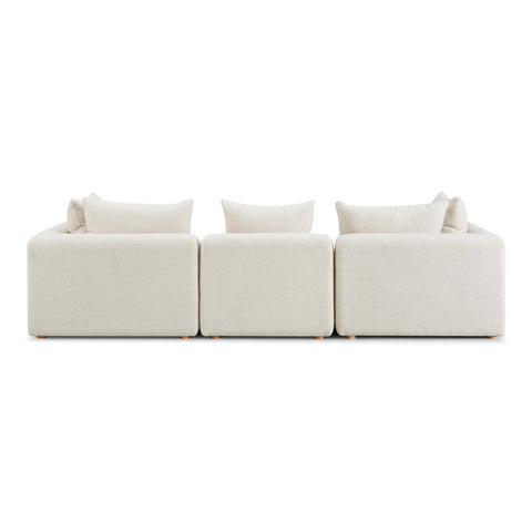 Hangover Cream Heavy Textured Fabric Sofa Model: TOV-L69242-SO