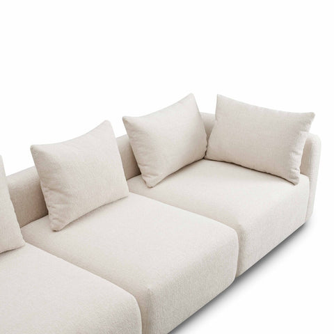 Hangover Cream Heavy Textured Fabric Sofa Model: TOV-L69242-SO
