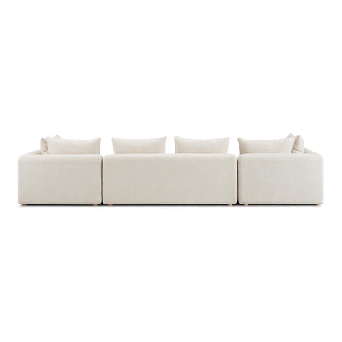 Hangover Cream Heavy Textured Fabric 145" Long Sofa Model: TOV-L69242-SO1