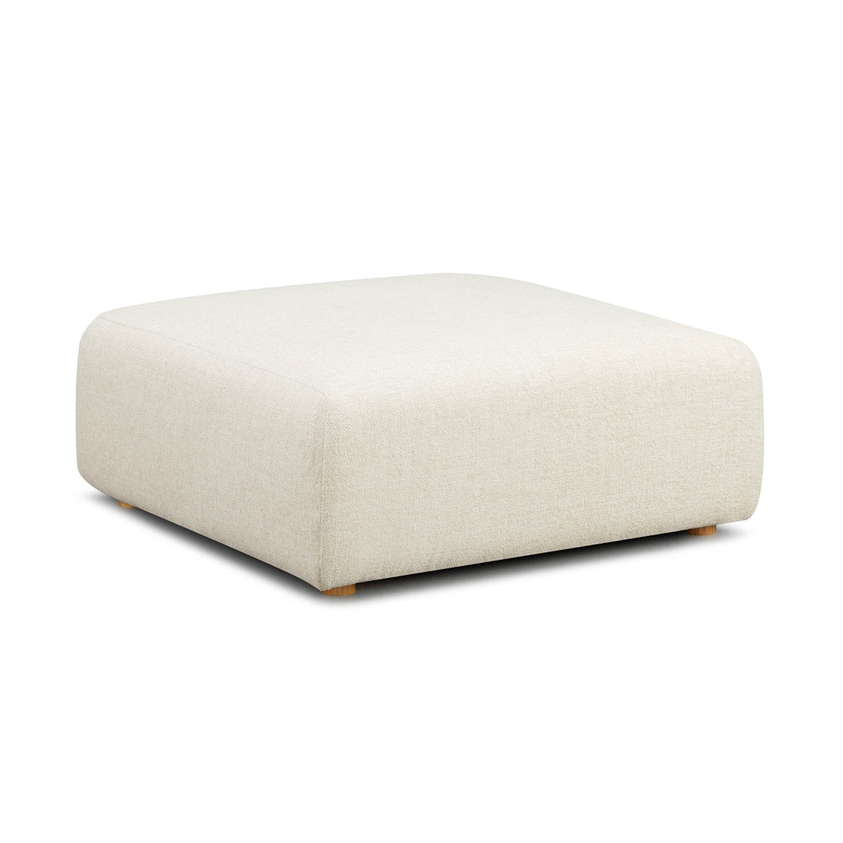 Hangover Cream Heavy Textured Fabric Ottoman Model: TOV-L69243