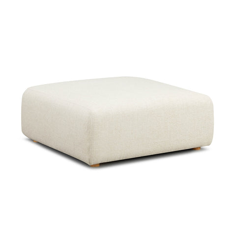 Hangover Cream Heavy Textured Fabric Ottoman Model: TOV-L69243