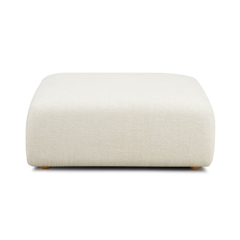 Hangover Cream Heavy Textured Fabric Ottoman Model: TOV-L69243