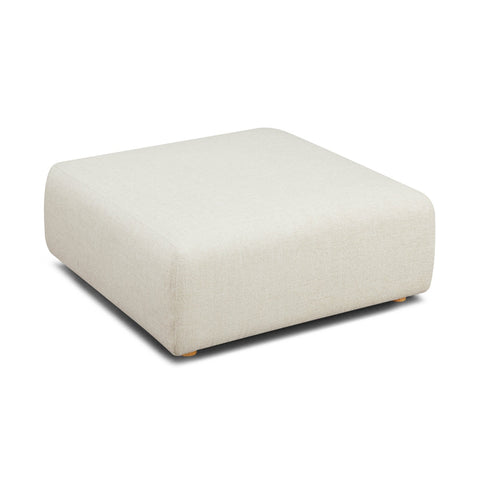 Hangover Cream Heavy Textured Fabric Ottoman Model: TOV-L69243