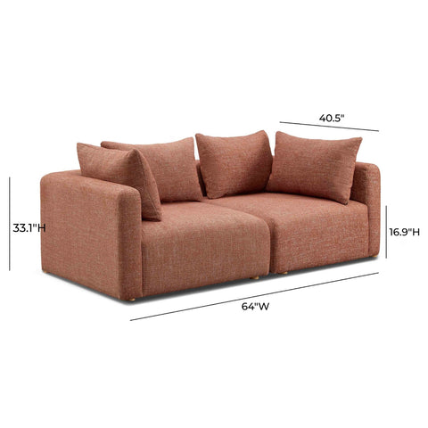 Hangover Sedona Red Textured Fabric Loveseat Model: TOV-L69244-LO