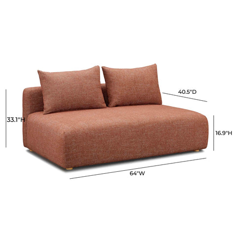 Hangover Sedona Red Textured Fabric Modular Loveseat Model: TOV-L69244-LS