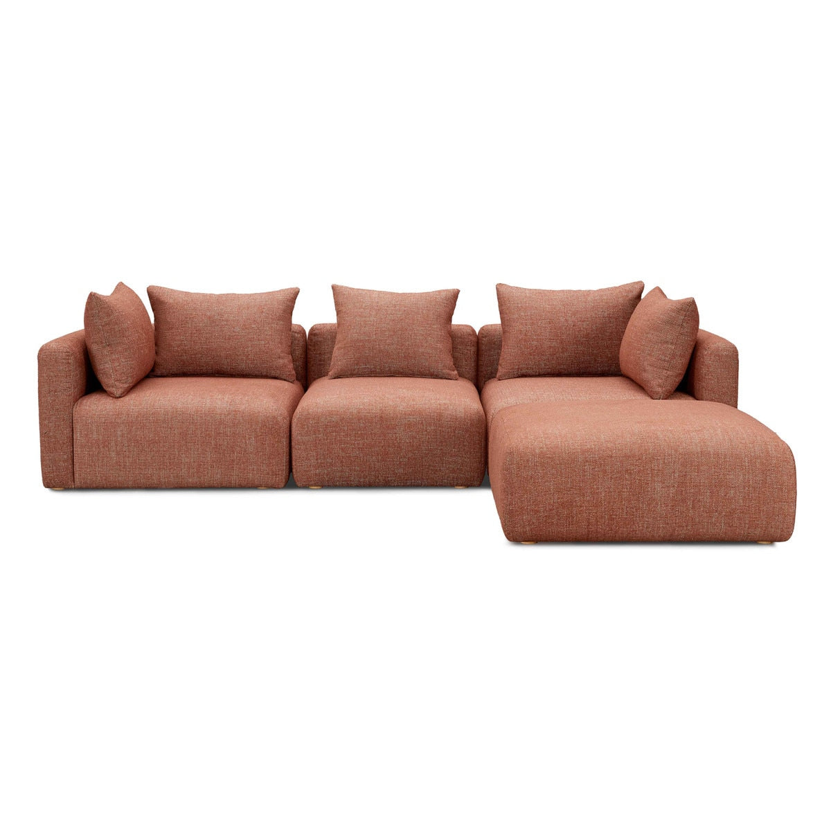 Hangover Sedona Red Textured Fabric 4-Piece Modular Sectional Model: TOV-L69244-SEC