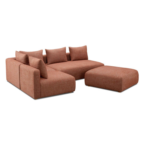 Hangover Sedona Red Textured Fabric 4-Piece Modular Chaise Sectional Model: TOV-L69244-SEC1