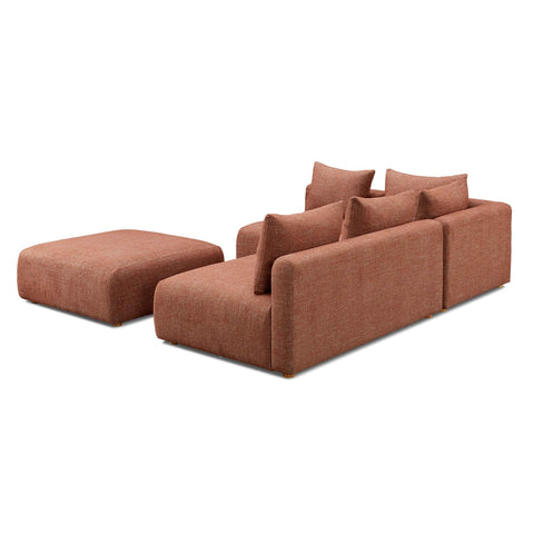 Hangover Sedona Red Textured Fabric 4-Piece Modular Chaise Sectional Model: TOV-L69244-SEC1