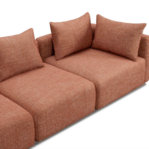 Hangover Sedona Red Textured Fabric 5-Piece Modular L-Sectional Model: TOV-L69244-SEC2
