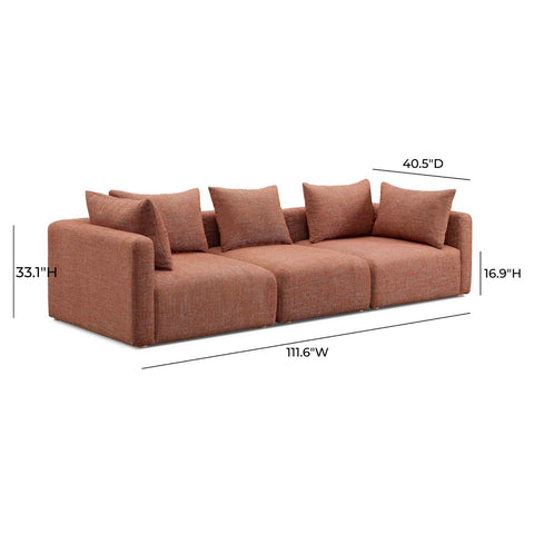 Hangover Sedona Red Textured Fabric Sofa Model: TOV-L69244-SO