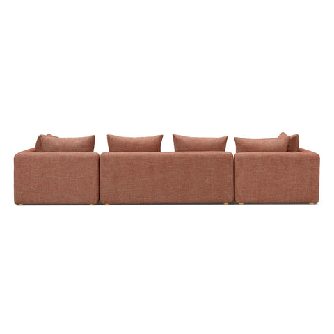 Hangover Sedona Red Textured Fabric 145" Long Sofa Model: TOV-L69244-SO1
