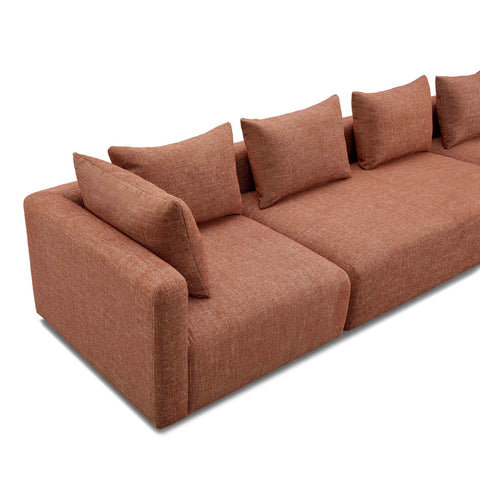 Hangover Sedona Red Textured Fabric 145" Long Sofa Model: TOV-L69244-SO1