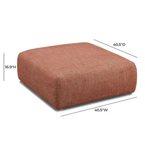 Hangover Sedona Red Textured Fabric Ottoman Model: TOV-L69245