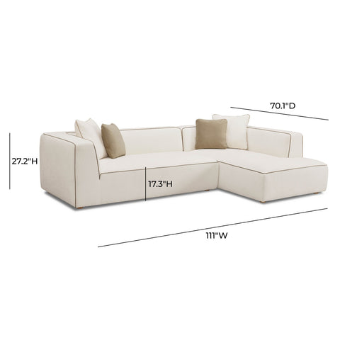 Tristine Cream Linen RAF Sectional Model: TOV-L69252-SEC