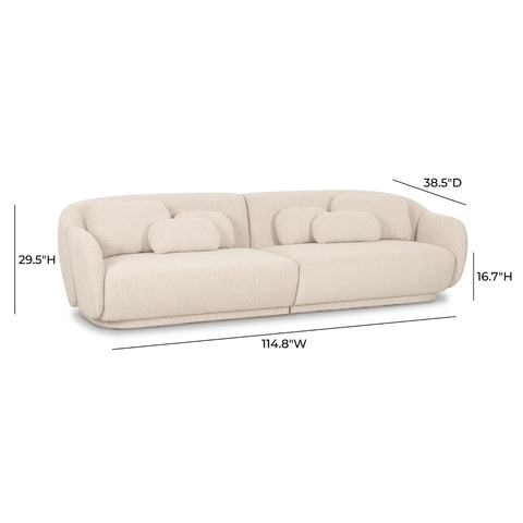 Misty Cream Boucle Modular 4-Seater Sofa Model: TOV-L69280
