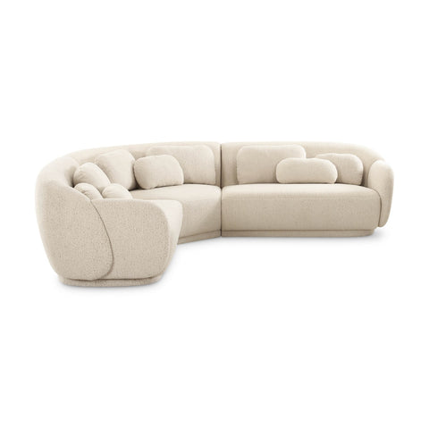 Misty Cream Boucle Modular L-Sectional Model: TOV-L69281
