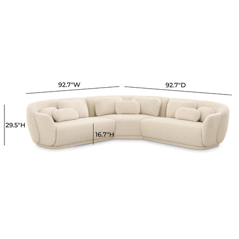 Misty Cream Boucle Modular L-Sectional Model: TOV-L69281