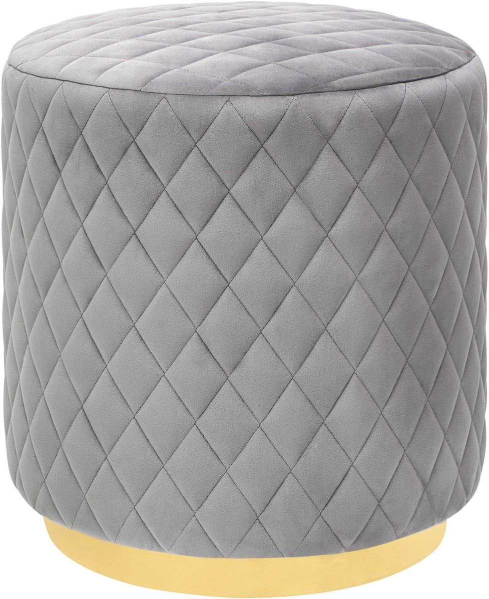 Abir Grey Velvet Ottoman Model: TOV-O135