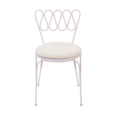Erica Pink Wrought Iron Outdoor Chair Model: TOV-O18666