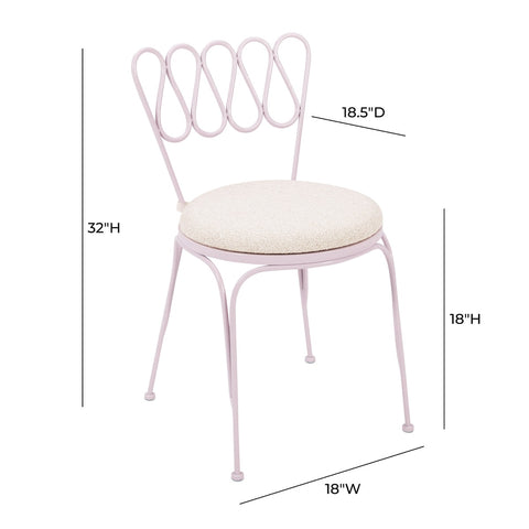 Erica Pink Wrought Iron Outdoor Chair Model: TOV-O18666