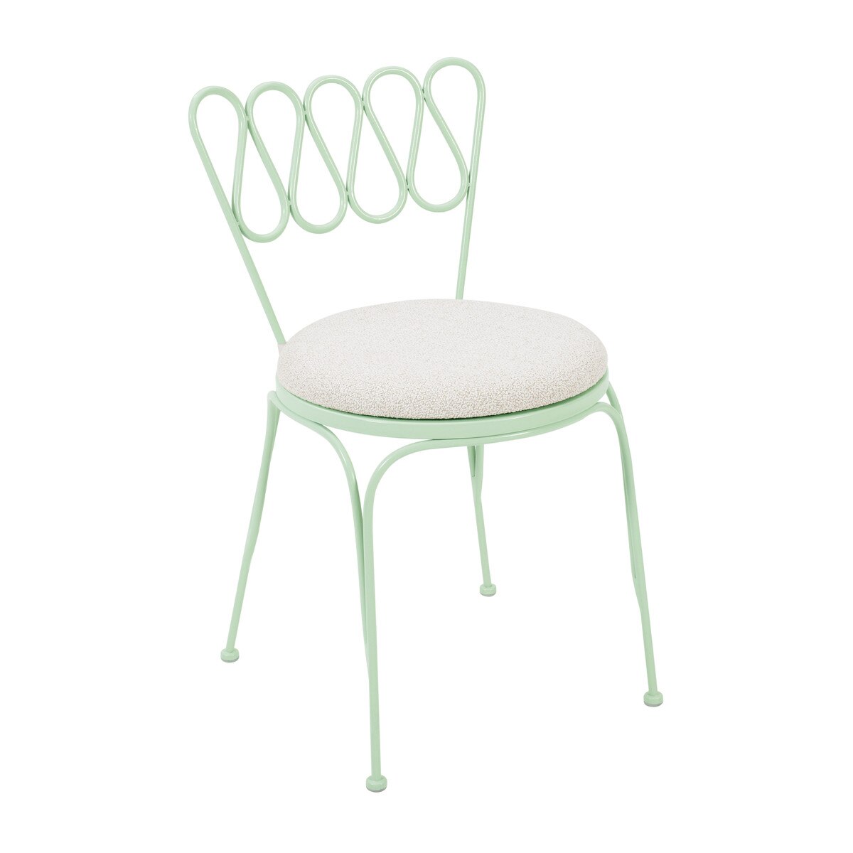 Erica Mint Green Wrought Iron Outdoor Chair Model: TOV-O18667