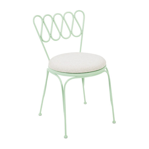 Erica Mint Green Wrought Iron Outdoor Chair Model: TOV-O18667