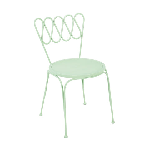 Erica Mint Green Wrought Iron Outdoor Chair Model: TOV-O18667