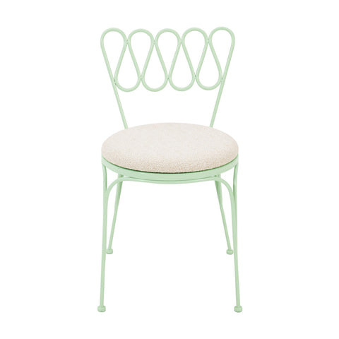 Erica Mint Green Wrought Iron Outdoor Chair Model: TOV-O18667