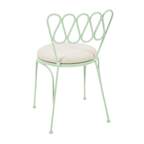 Erica Mint Green Wrought Iron Outdoor Chair Model: TOV-O18667