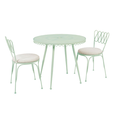 Erica Mint Green Wrought Iron Outdoor Chair Model: TOV-O18667