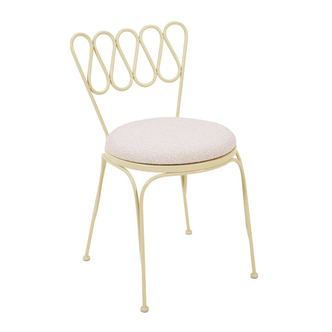 Erica Cream Wrought Iron Outdoor Chair Model: TOV-O18668