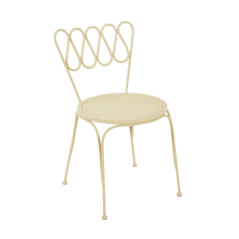 Erica Cream Wrought Iron Outdoor Chair Model: TOV-O18668