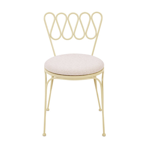 Erica Cream Wrought Iron Outdoor Chair Model: TOV-O18668