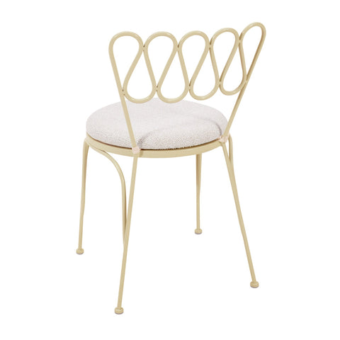 Erica Cream Wrought Iron Outdoor Chair Model: TOV-O18668