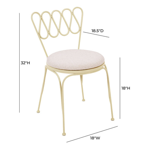Erica Cream Wrought Iron Outdoor Chair Model: TOV-O18668