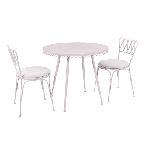 Erica Pink Wrought Iron Outdoor Cafe Table Model: TOV-O18669