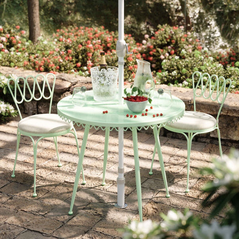 Erica Mint Green Wrought Iron Outdoor Cafe Table Model: TOV-O18670